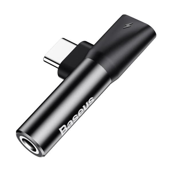 Baseus-adapter L41 USB-C till USB-C - jack 3,5 mm svart svart