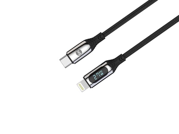 Forever LCD-kabel USB-C - Lightning 1,0 m 27W svart svart