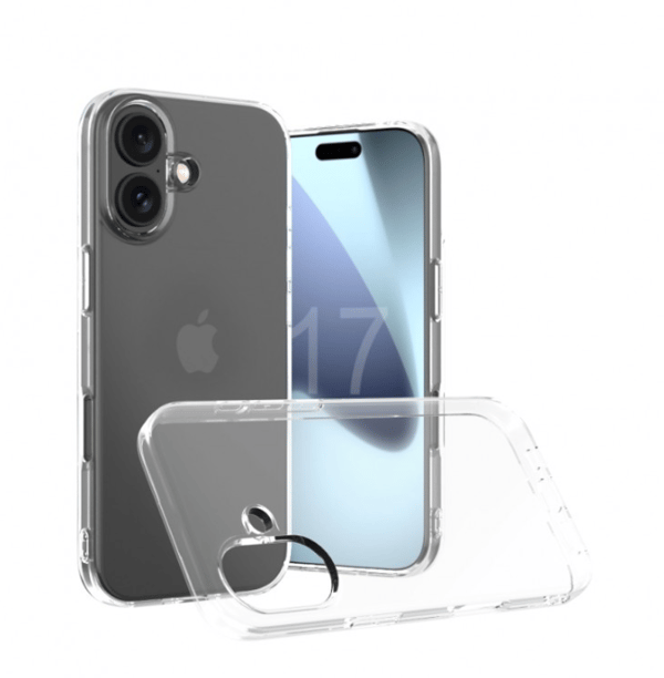 Slimmat silikonskal 1 mm – Transparent – iPhone 17 transparent