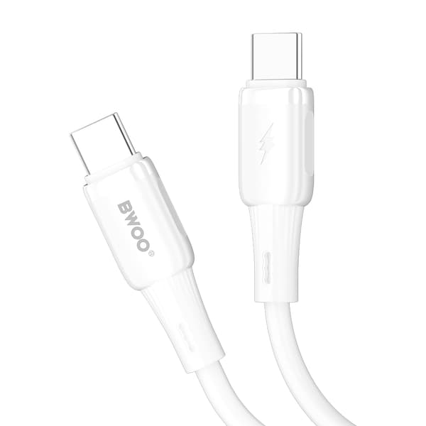 BWOO silikonkabel X329CC 65W USB-C 1m vit vit