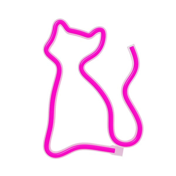 Neon LED-ljus KATT rosa Fladdermus + USB FLNE04 Forever Light
