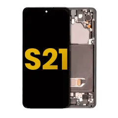 OLED-enhet med ram för Samsung Galaxy S21 5G (renoverad) (Phantom Gray) grå