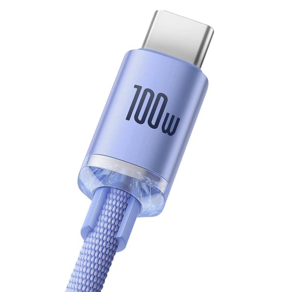 Baseus kabel Crystal Shine USB - USB-C 2,0 m 100W lila lila