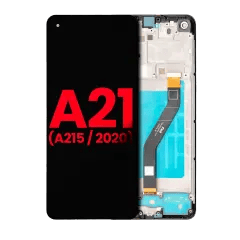 LCD-enhet med ram för Samsung Galaxy A21 (A215 / 2020) (Eftermarknad Plus)