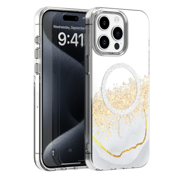 Epoxy Mag-fodral för iPhone 15 Pro 6,1\" vit