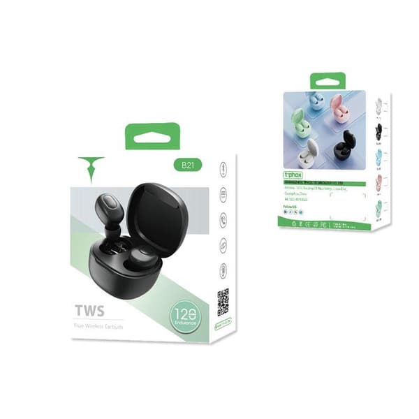 HÖRLURAR T-PHOX TWS B21 VIT