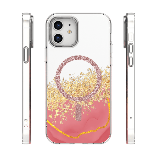 Epoxy Mag-skal för iPhone 12 / 12 Pro 6,1\" rosa