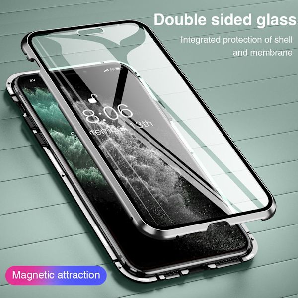 Dubbelsidig härdat glas för iphone 11 svart