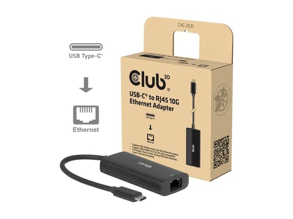 Club 3D Netvärksadapter USB-C 10Gbps Kablet