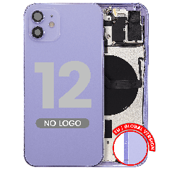 Baksida med smådelar för iPhone 12 (EU / Global version) (Eftermarknad Plus) (Lila) lila
