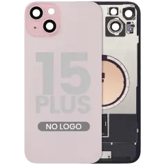 Bakglas med MagSafe-magnet för iPhone 15 Plus (ingen logotyp) (eftermarknad) (rosa) rosa