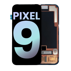 OLED-enhet med ram (med fingeravtryckssensor) för Google Pixel 9 (äkta OEM) (alla färger)