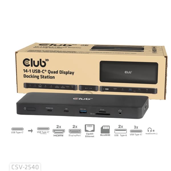Club 3D 14-1 USB-C Quad Display Docking Station