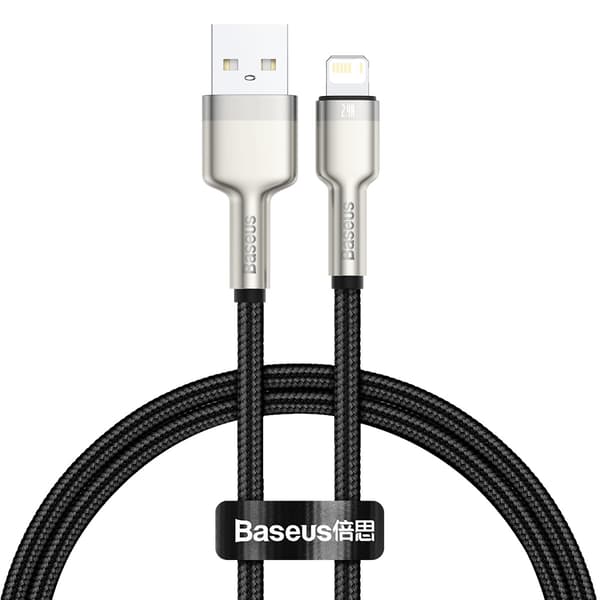 Baseus kabel Cafule Metal USB - Lightning 0,25 m 2,4A svart svart