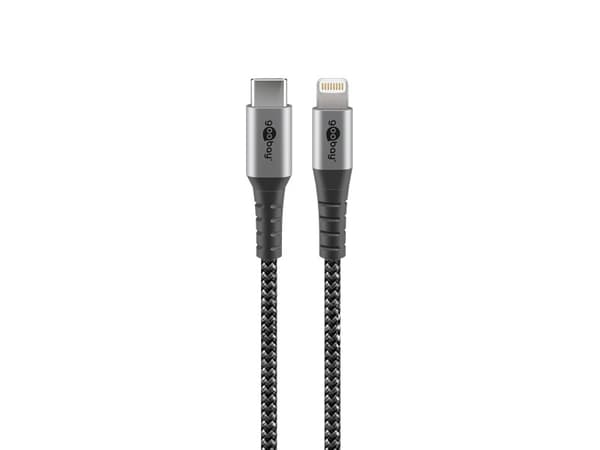 Goobay Lightning-kabel 2m flätad MFi svart