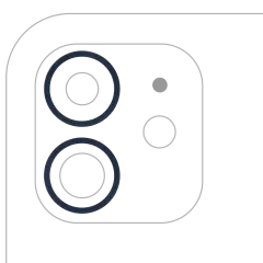 Bakre kameraramring endast för iPhone 12 / 12 Mini (blå) (2-delat set) (10-pack) blå
