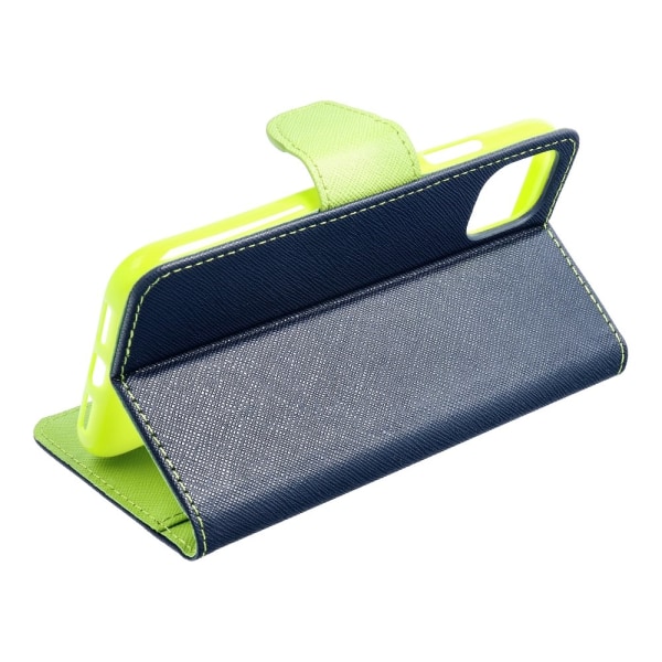 Fancy Book case for IPHONE 12 / 12 PRO navy/lime