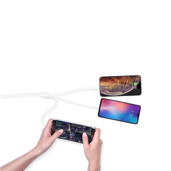 Devia kabel 3in1 Smart EC141 USB - Lightning + USB-C + MicroUSB 1,2 m 2A vit vit