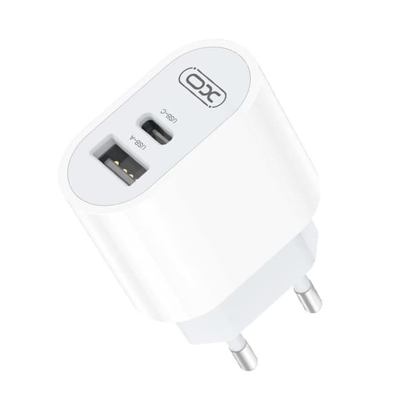 20W 1x USB-C Vit + Lightning - USB-C-2m kabel vit