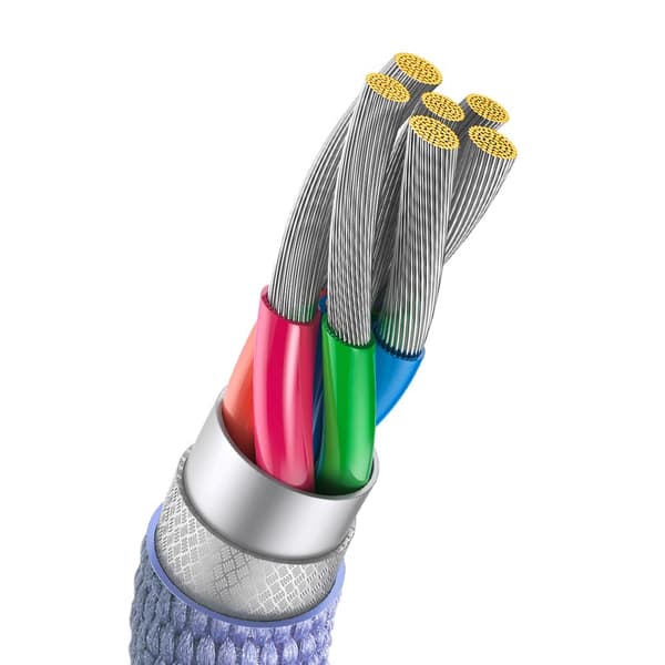 Baseus kabel Crystal Shine USB - USB-C 2,0 m 100W lila lila