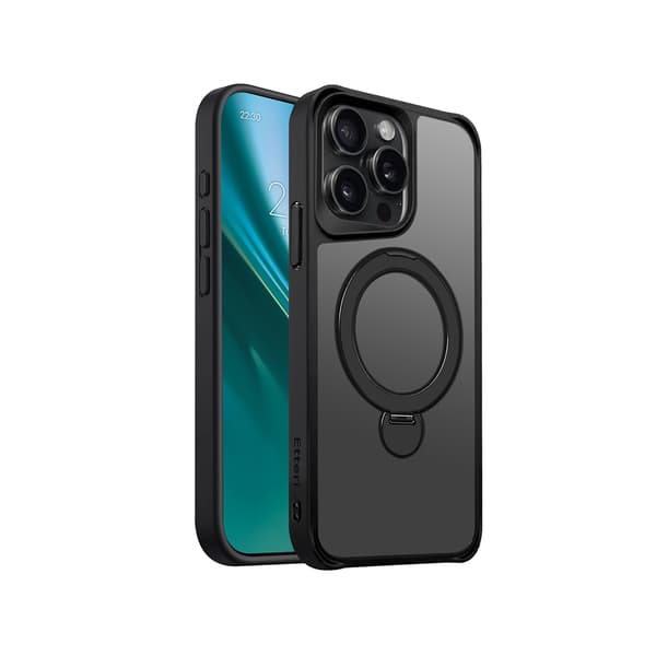 Etteri Matt Mag Ring Case for iPhone 15 Pro Max 6.7\" Black