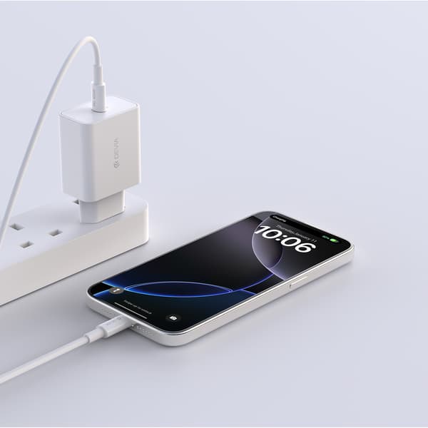 Devia väggladdare Rocket PD 45W 1x USB-C vit vit