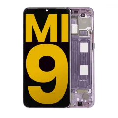 OLED-enhet med ram för Xiaomi Mi 9 (renoverad) (lavendelviolett) lila