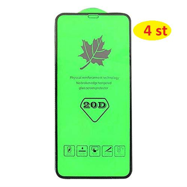 4 st 20D   plexiglas för iphone 11pro max svart Transparent