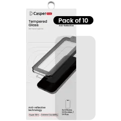 Casper Snap Härdat Glas för iPhone 13 Pro Max / 14 Plus (10-pack) (AR Clear) röd