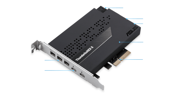 ASUS ThunderboltEX 5 Thunderbolt-adapter PCI Express 4.0 x4 120Gbps