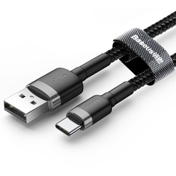 Baseus kabel Cafule USB - USB-C 3m 2A grå-svart svart
