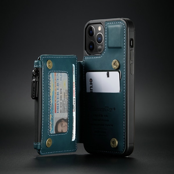 CaseMe  läderbakfodral för iPhone 13 pro max mörkbrun