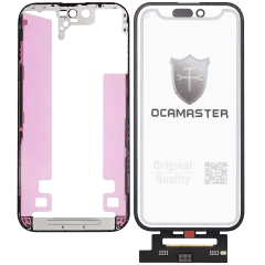 4 i 1 kort flex (digitizer touch med glas + OCA + ram förmonterad) för iPhone 14 Pro (OCA Master)