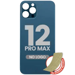 Bakglas med 3M-lim för iPhone 12 Pro Max (ingen logotyp / stort kamerahål) (Pacific Blue) blå