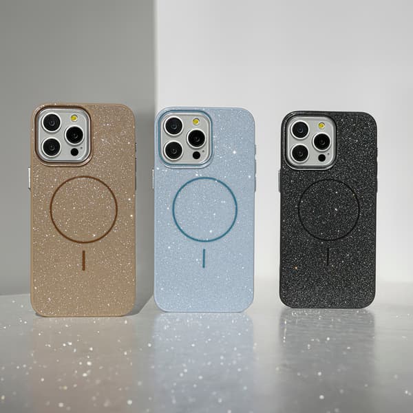 Glitter Thin Mag case for iPhone 16 Pro Max 6.9\" brown
