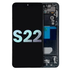 OLED-enhet med ram för Samsung Galaxy S22 5G (Service Pack) (Grafit) svart