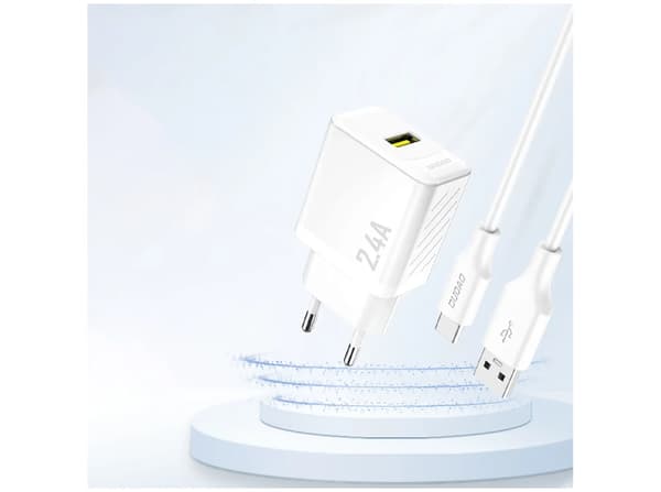 Dudao A23EU Adapter 12Watt GaN 1xUSB-A vit vit