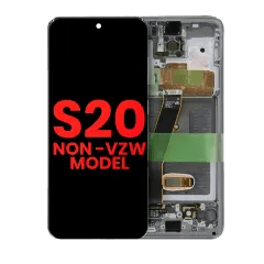 OLED-enhet med ram för Samsung Galaxy S20 5G (ej Verizon 5G UW-ram) (Eftermarknad Plus) (Cosmic Gray) grå