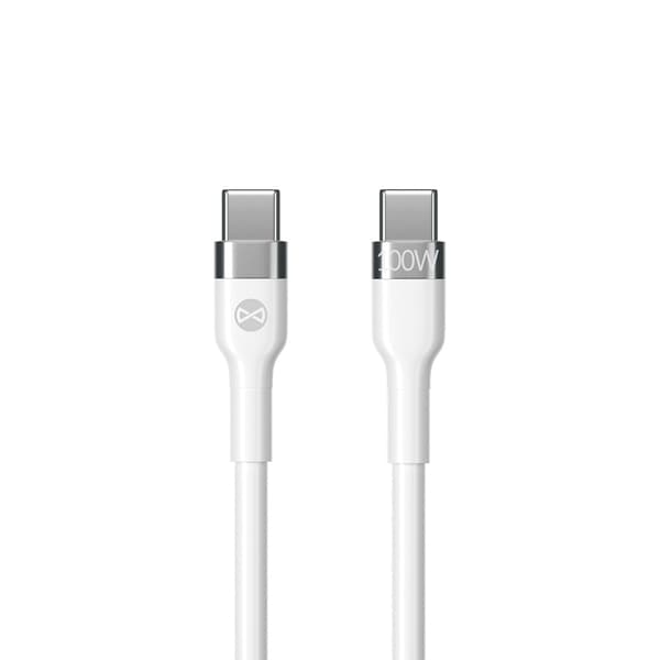 Forever Flexible-kabel USB-C - USB-C 2,0 m 100W vit