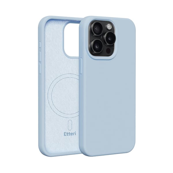 Etteri Silikon Mag-skal för iPhone 15 Pro Max ljusblå