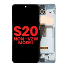 OLED-enhet med ram för Samsung Galaxy S20 5G (icke-Verizon 5G UW-ram) (Eftermarknad Plus) (Cloud Blue) blå