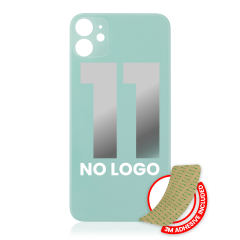 Bakglas med 3M-lim för iPhone 11 (ingen logotyp / stort kamerahål) (grön) grön