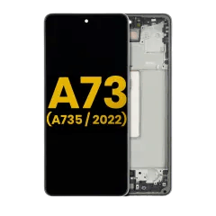 OLED-enhet med ram för Samsung Galaxy A73 (A735 / 2022) (renoverad) (grå)