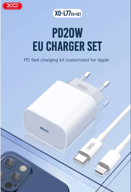 20W snabb laddare med 2 m kabel