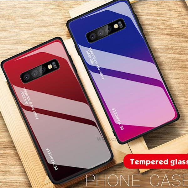 Glas fodral  för samsung s10 plus röd nr. 5 Red