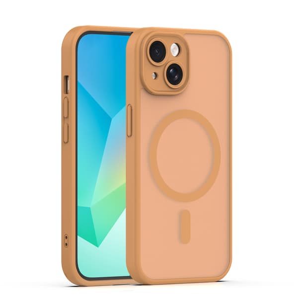 Mag Matt skal för iPhone 14 brun kameraskydd brun