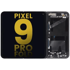 Inre OLED-enhet med ram för Google Pixel 9 Pro Fold (renoverad) (Obsidian)