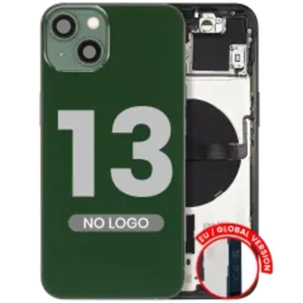 Baksida med smådelar för iPhone 13 (EU / Global version) (Eftermarknad Plus) (Grön)
