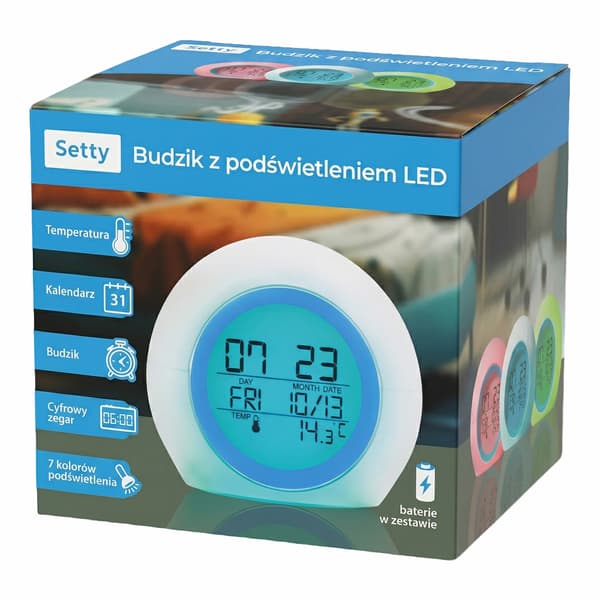 Setty väckarklocka med LED-ljusblå JZ-212