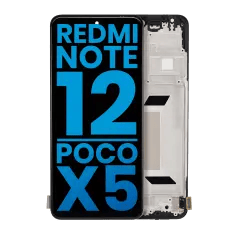 LCD-enhet med ram för Xiaomi Redmi Note 12 5G / Poco X5 (Eftermarknad: Incell) (Alla färger) röd